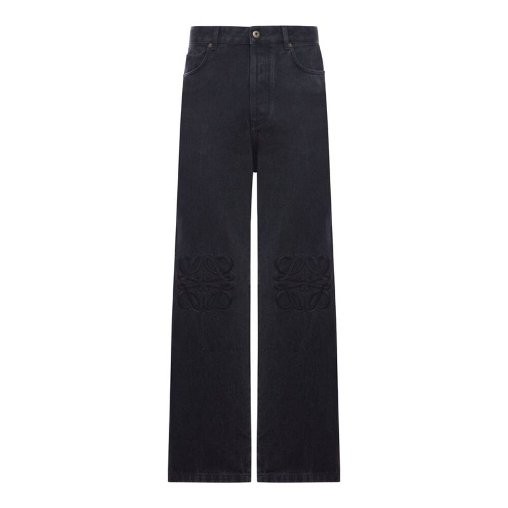 Loewe Men Baggy Jeans With Anagram Embroidery
